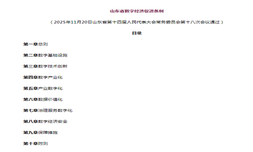 <b>《山东省数字经济促进条例》获审议通过并发布</b>